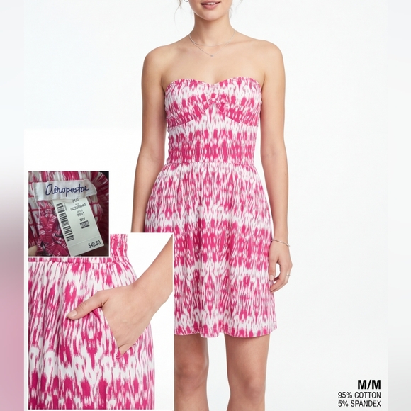 Aeropostale Dresses & Skirts - Aéropostale Strapless Pink Ikat Dress - Size M - New with Tags and Straps